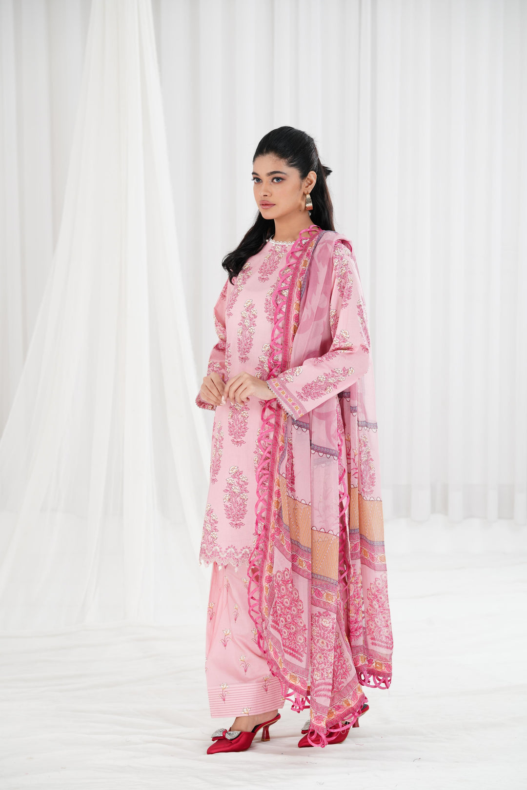 Lawn Pink Stitched Suit - Maria B Eid Basic