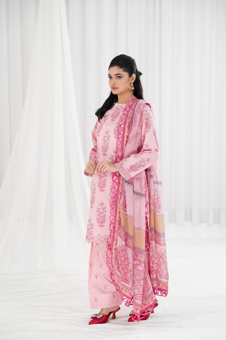 Lawn Pink Stitched Suit - Maria B Eid Basic