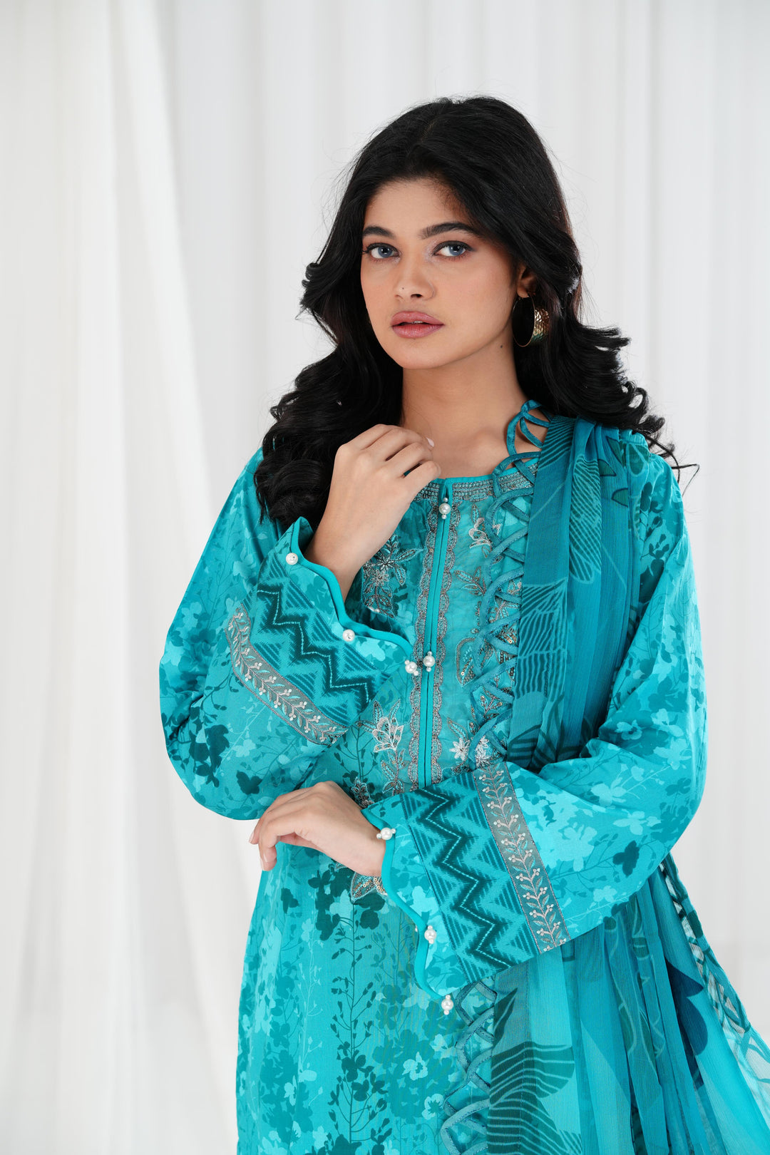 Lawn Sea Green Stitched Suit - Maria B Eid Basic