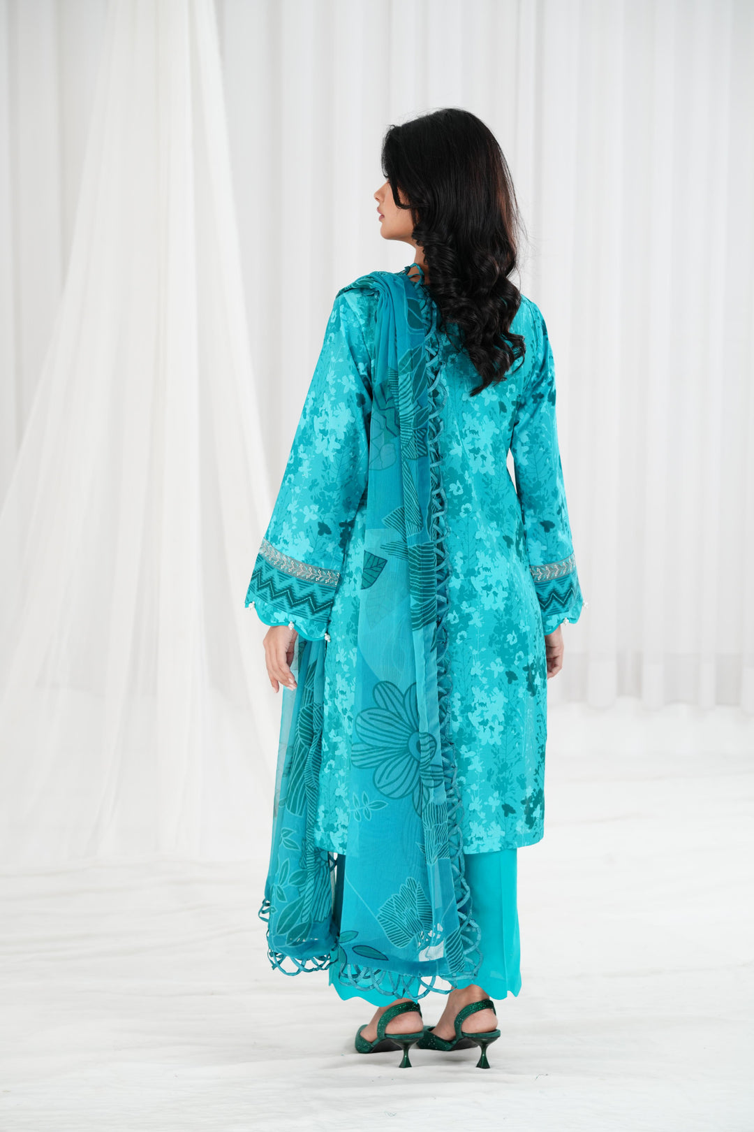 Lawn Sea Green Stitched Suit - Maria B Eid Basic