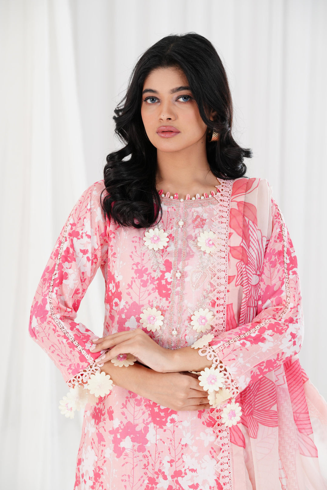 Lawn Pink Stitched Suit - Maria B Eid Basic