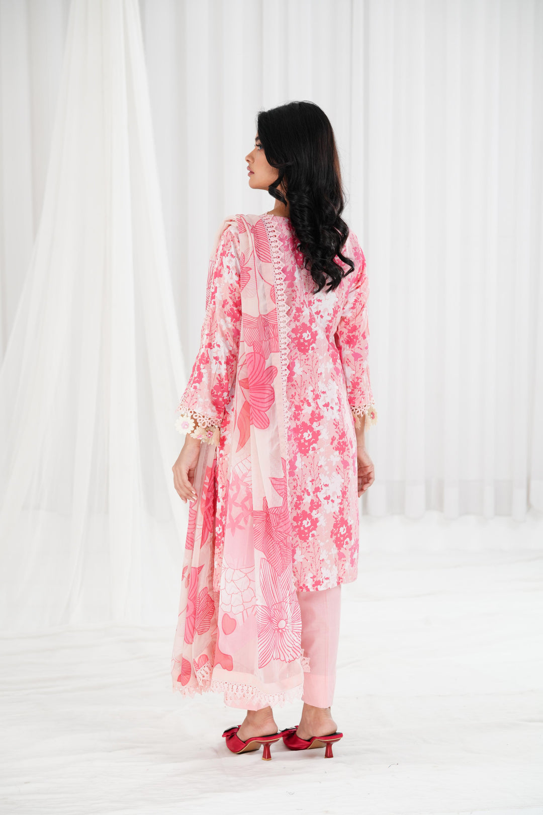 Lawn Pink Stitched Suit - Maria B Eid Basic