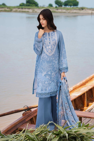 Lawn Sky Blue Stitched Suit - Maria B M Basics