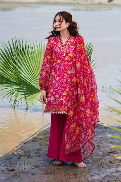 Lawn Pink Stitched Suit - Maria B M Basics