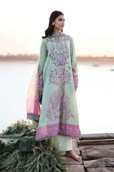 Lawn Light Green Stitched Suit - Maria B M Basics