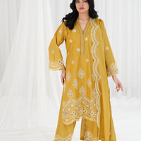 Meadow Gold - Cross Stitch Chikankari Stitched