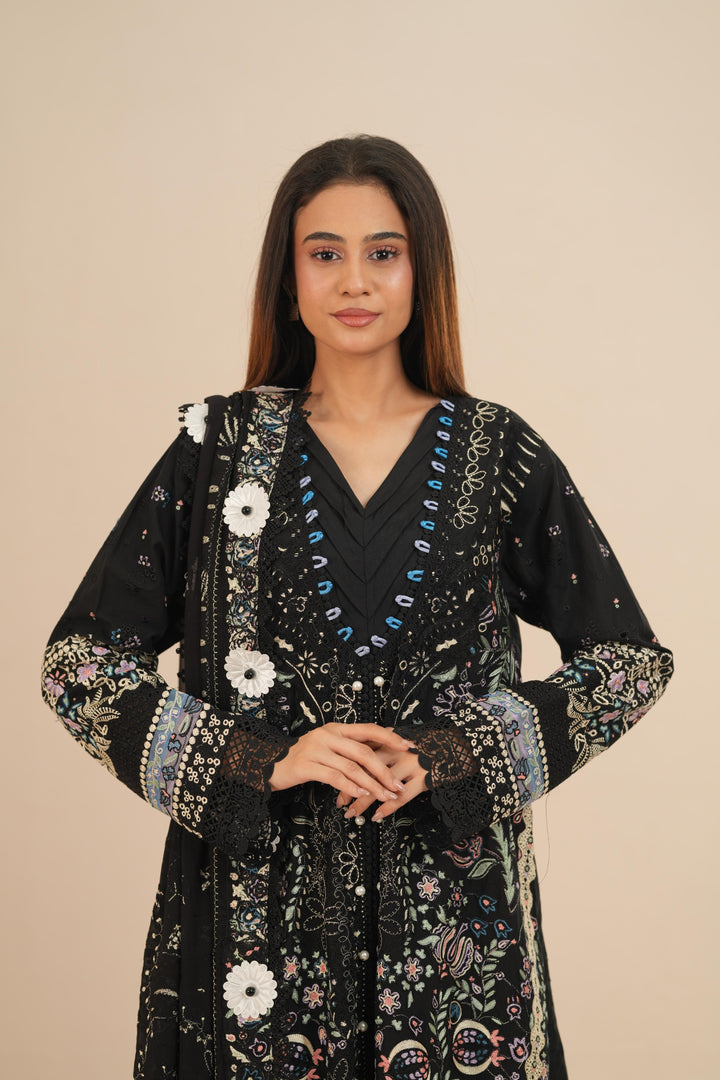 Meravi - Suffuse Embroidered Lawn Stitched