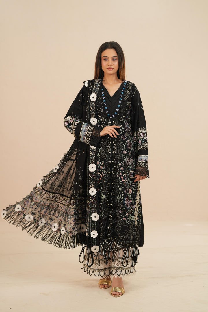 Meravi - Suffuse Embroidered Lawn Stitched