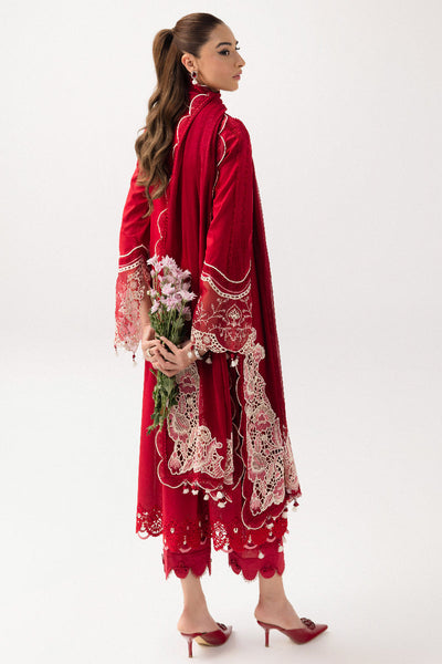 Lawn Red Stitched Suit - Qalamkar