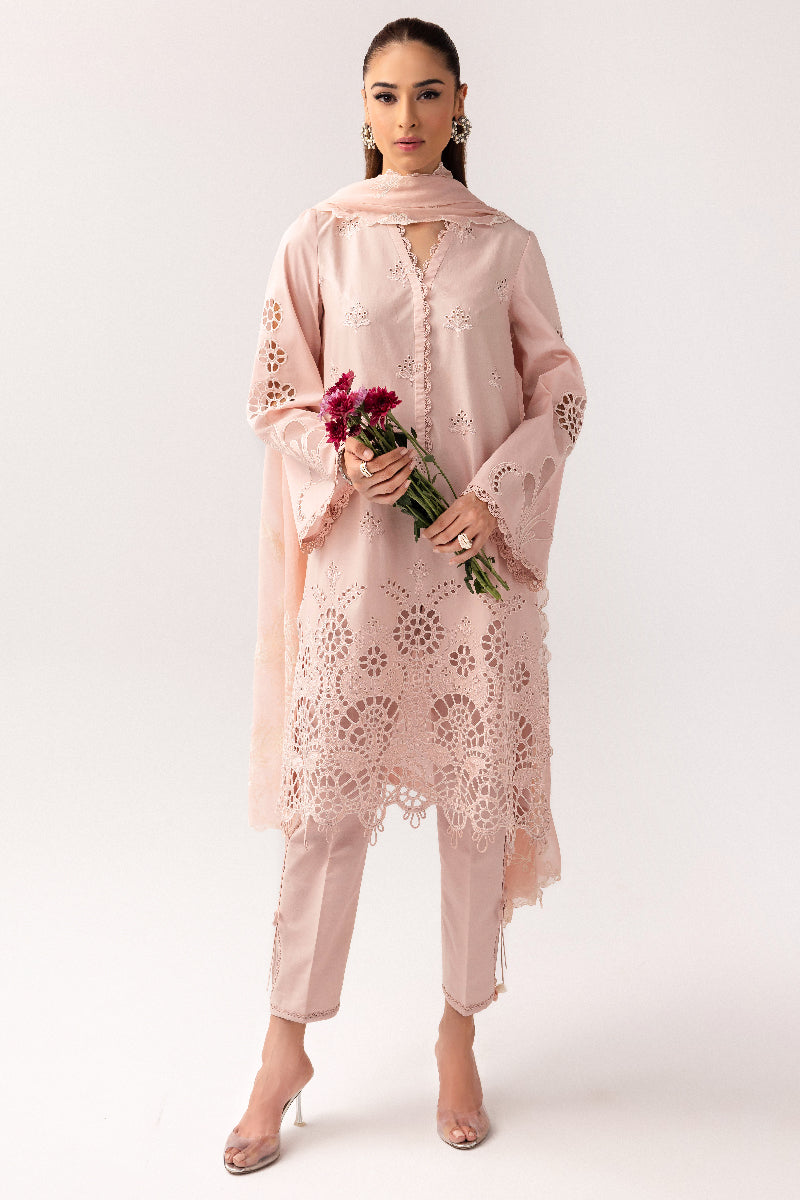 Lawn Pink Stitched Suit - Qalamkar