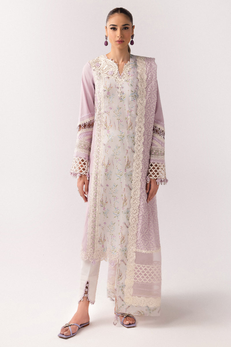 Lawn Lilac Stitched Suit - Qalamkar