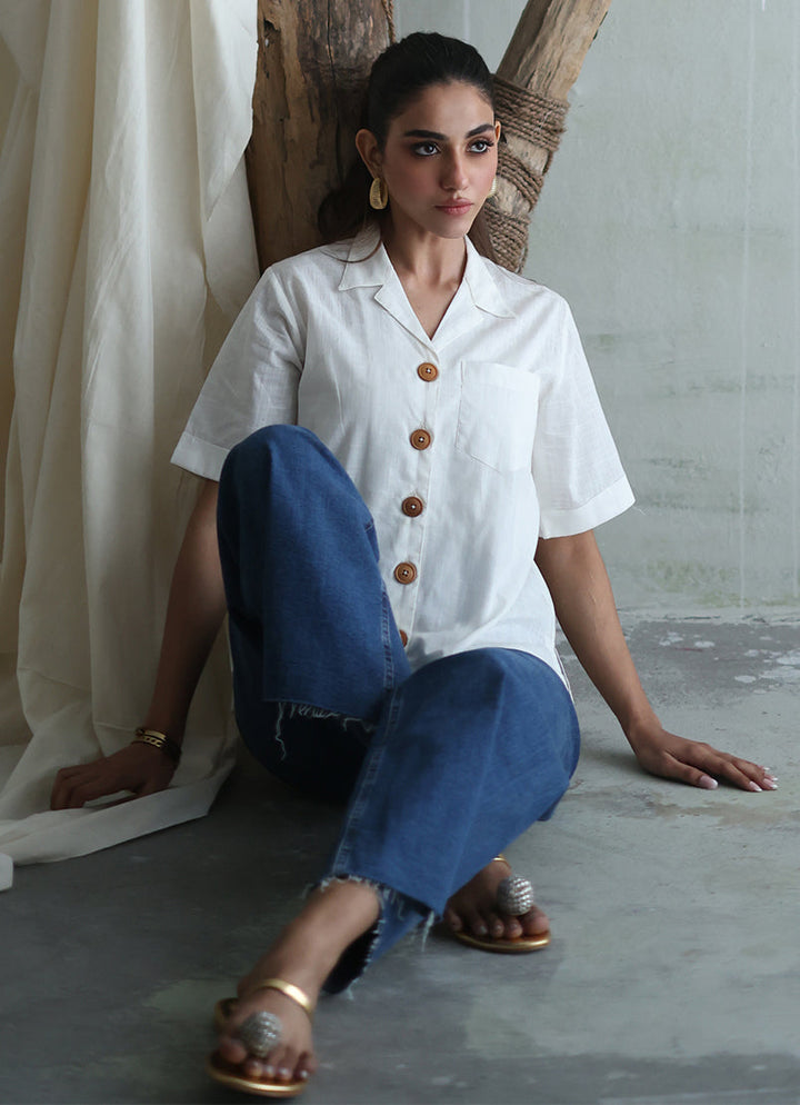 Cross Hatch White Kurti - Image