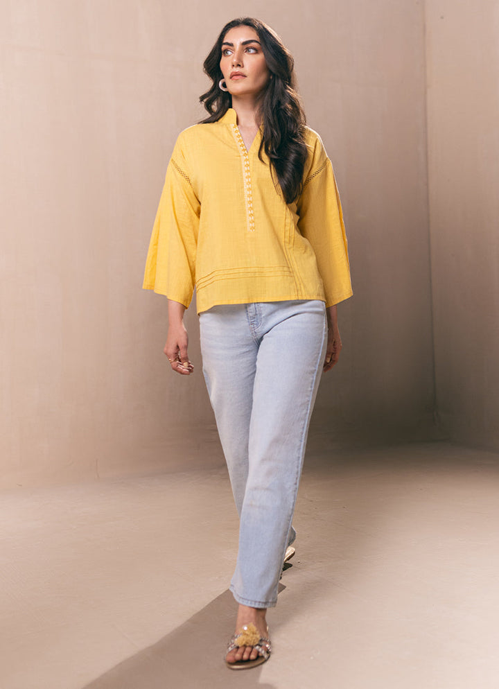 Cross Hatch Yellow Kurti - Image