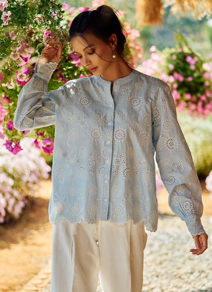 Pure Cotton Blue Kurti - Image