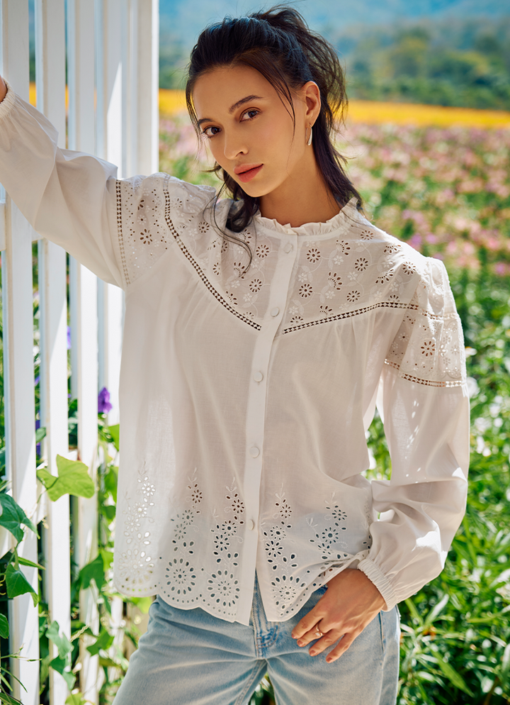 Pure Cotton White Kurti - Image