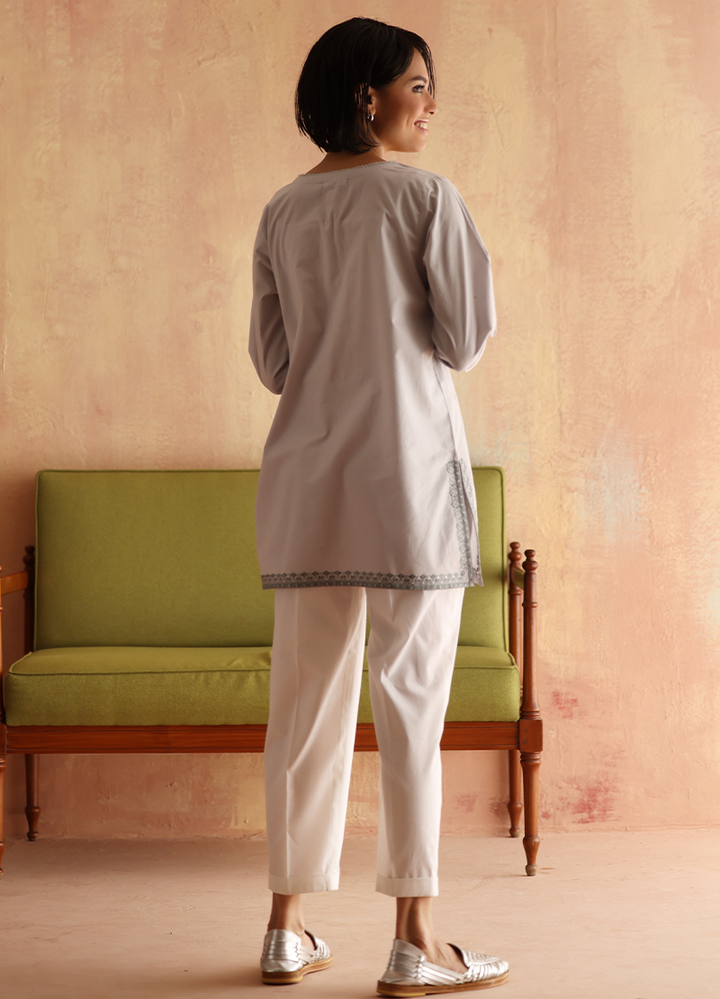 Pure Cotton Grey Kurti - Image