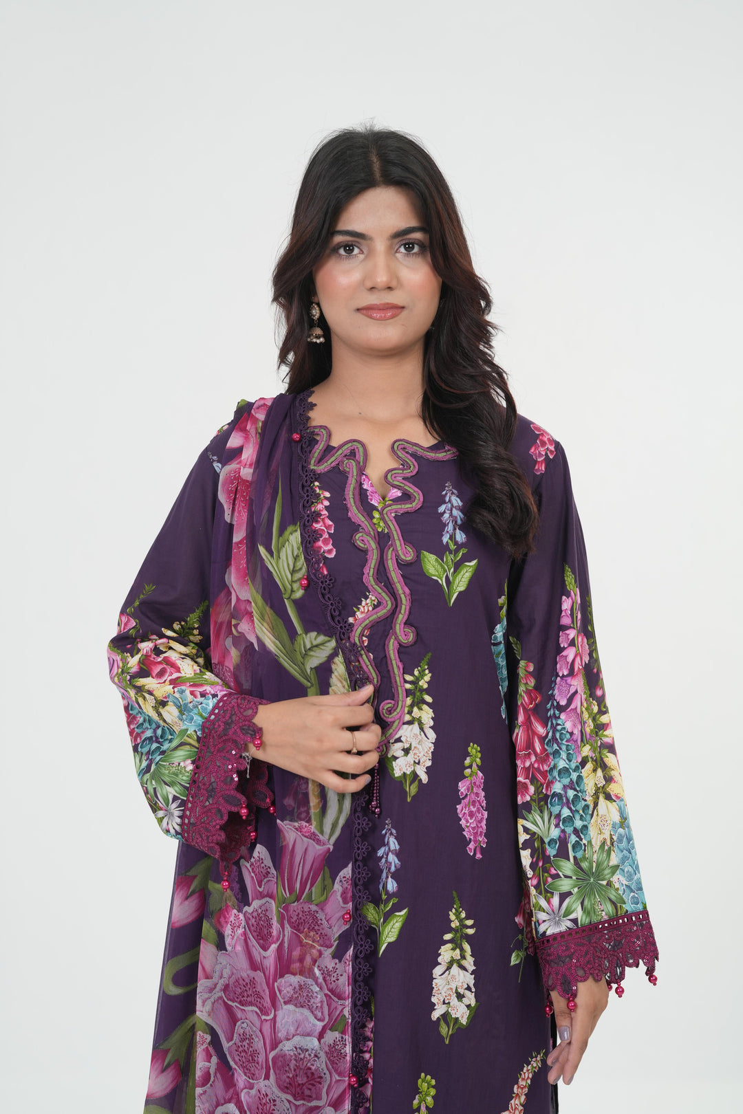 Embroidered Lawn Stitched Suit - Maria B M Print '26