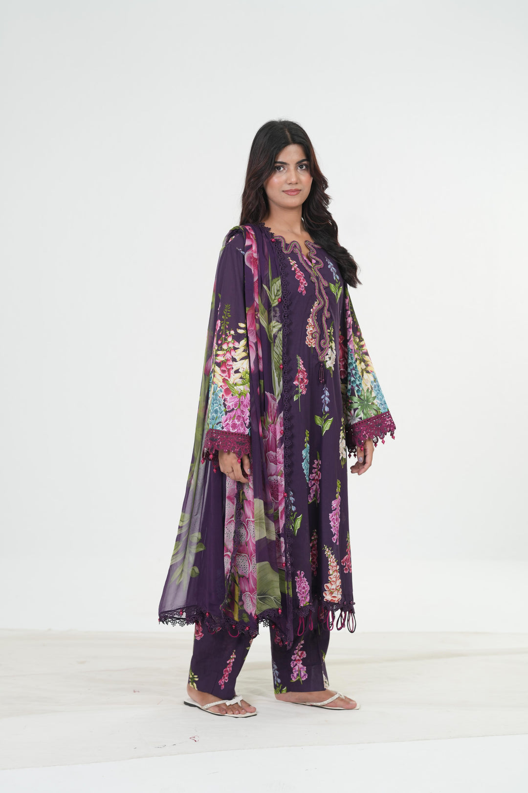 Embroidered Lawn Stitched Suit - Maria B M Print '26
