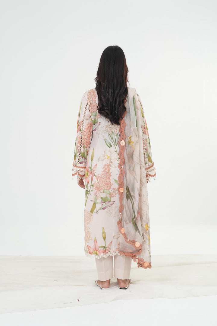 Embroidered Lawn Stitched Suit - Maria B M Print '26
