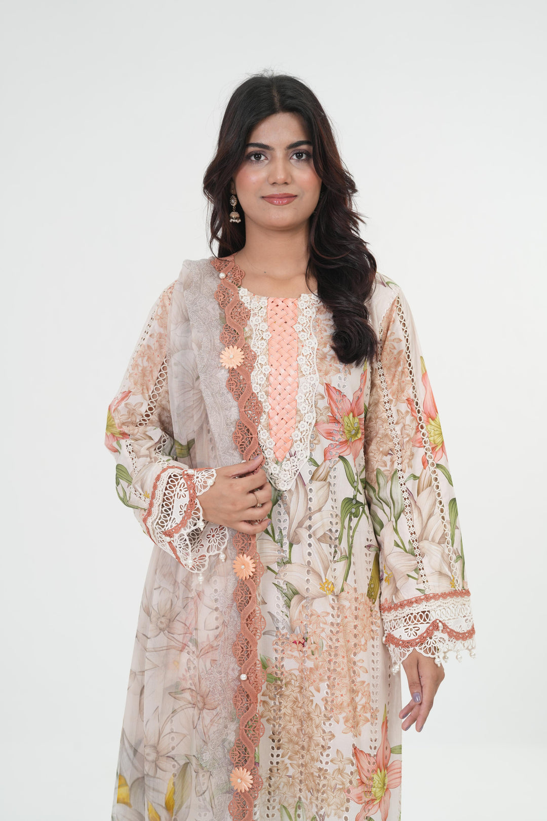 Embroidered Lawn Stitched Suit - Maria B M Print '26