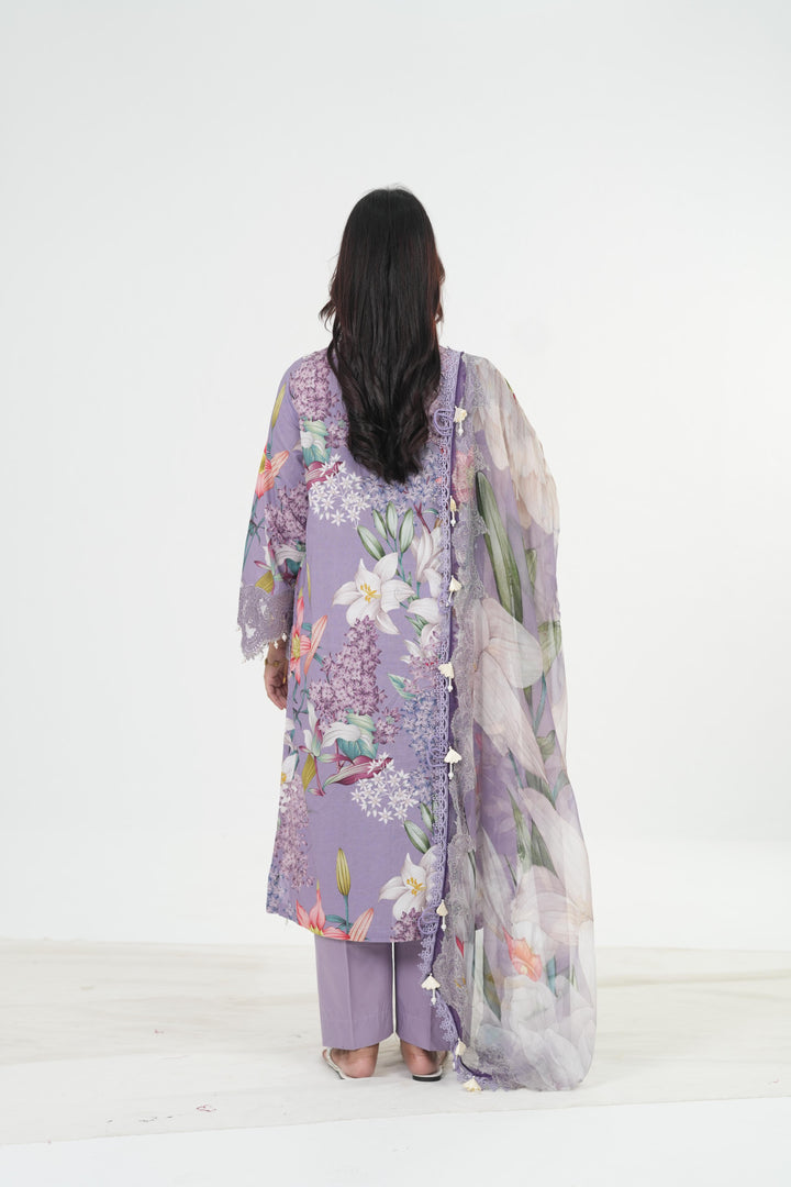 Embroidered Lawn Stitched Suit - Maria B M Print '26