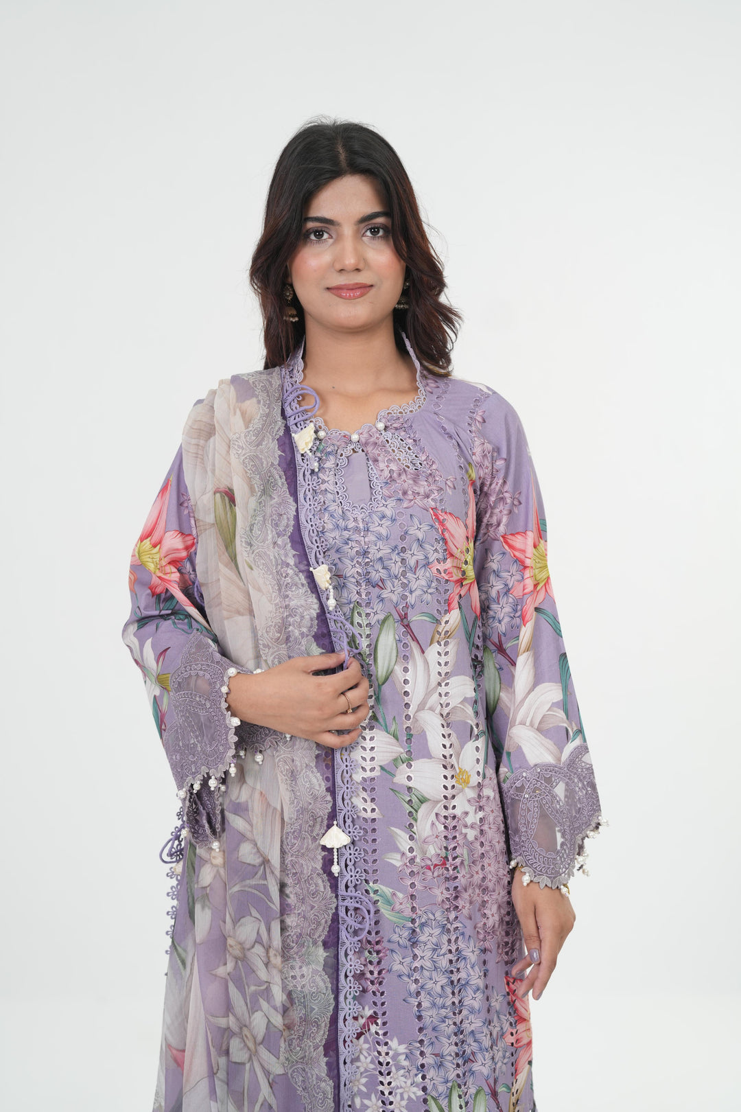 Embroidered Lawn Stitched Suit - Maria B M Print '26