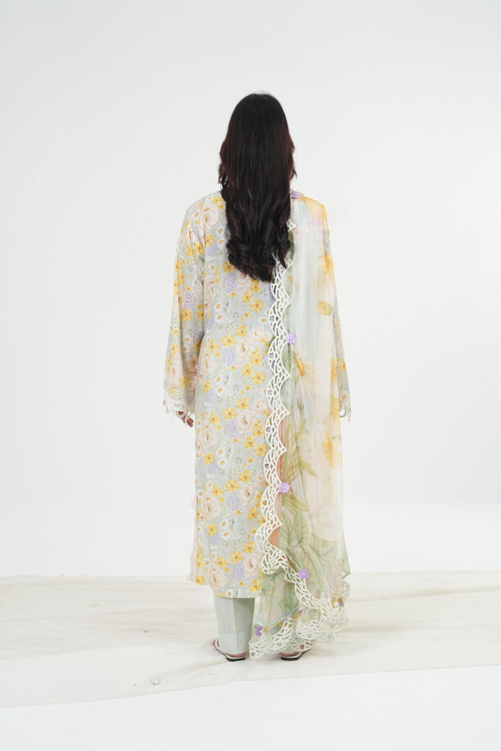Embroidered Lawn Stitched Suit - Maria B M Print '26
