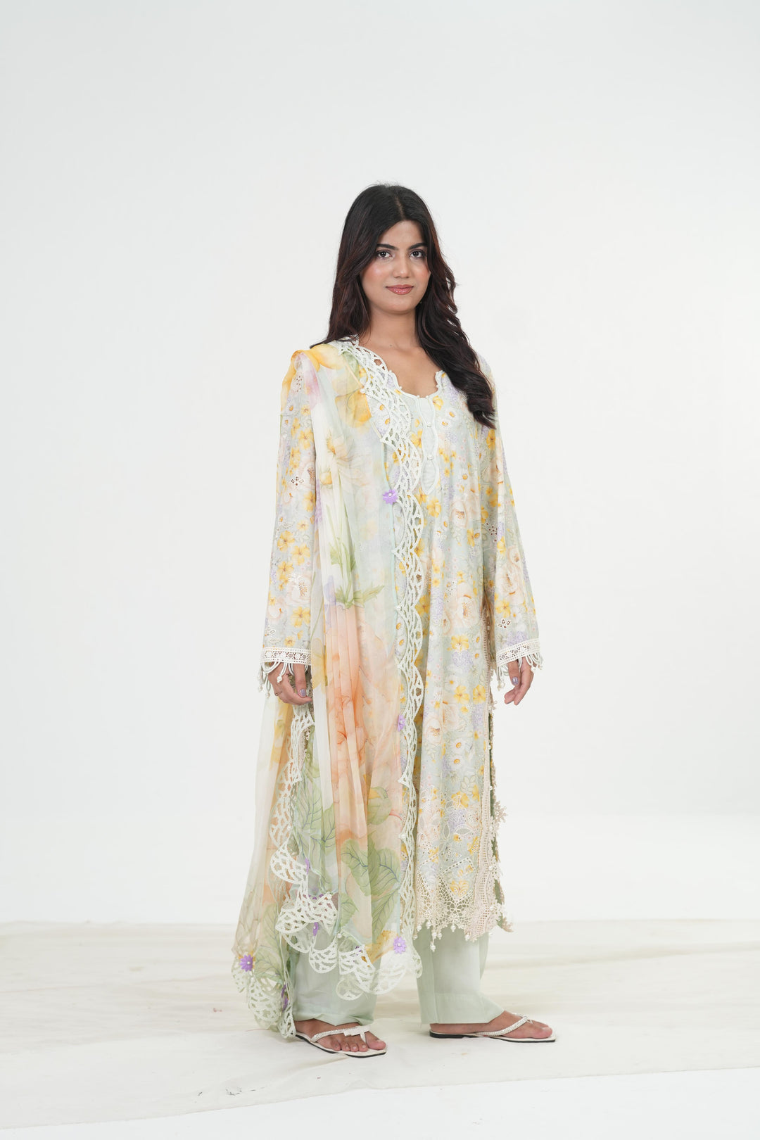 Embroidered Lawn Stitched Suit - Maria B M Print '26