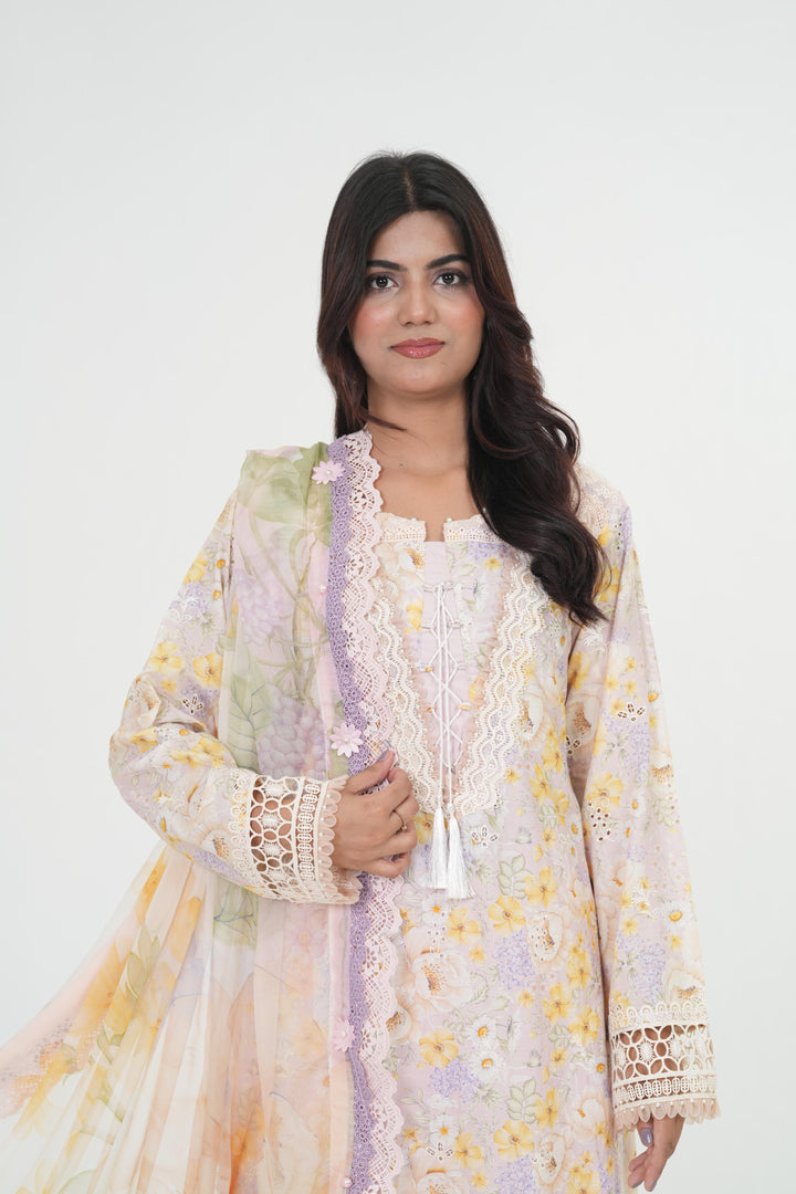 Embroidered Lawn Stitched Suit - Maria B M Print '26