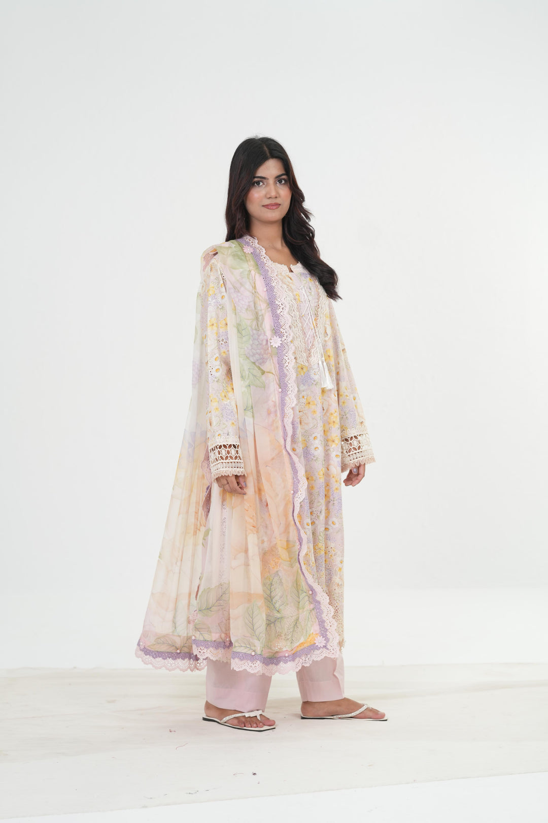 Embroidered Lawn Stitched Suit - Maria B M Print '26