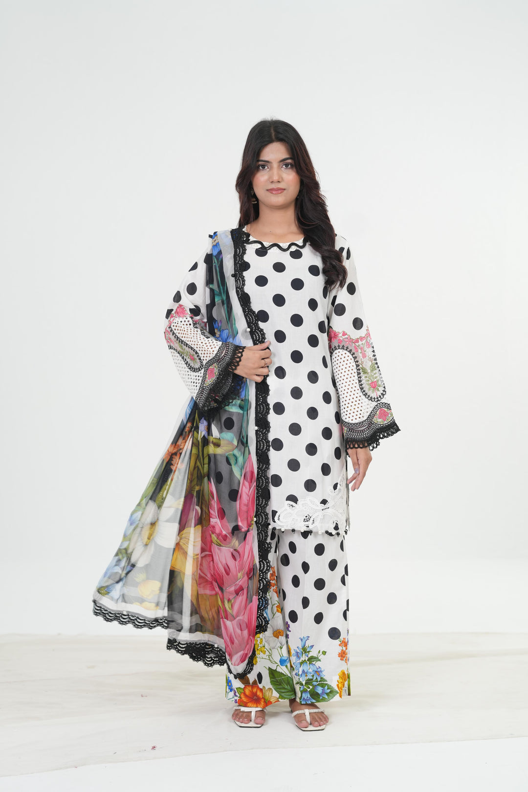 Embroidered Lawn Stitched Suit - Maria B M Print '26