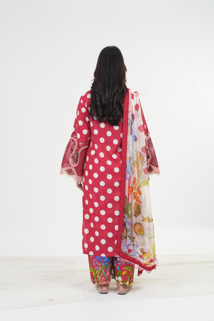 Embroidered Lawn Stitched Suit - Maria B M Print '26