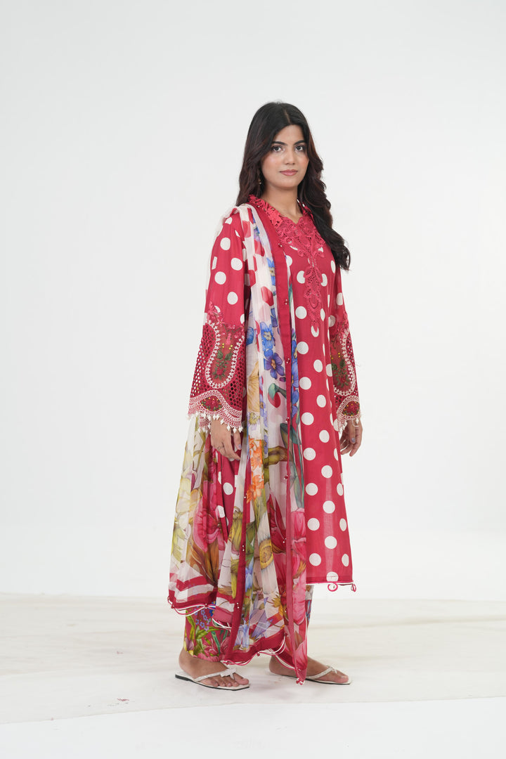 Embroidered Lawn Stitched Suit - Maria B M Print '26