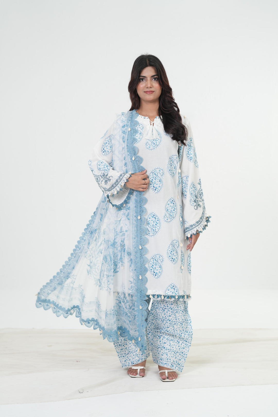 Embroidered Lawn Stitched Suit - Maria B M Print '26