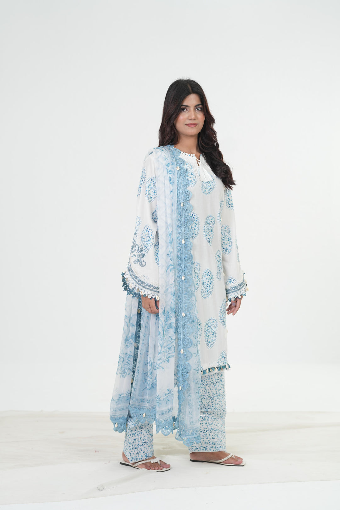 Embroidered Lawn Stitched Suit - Maria B M Print '26