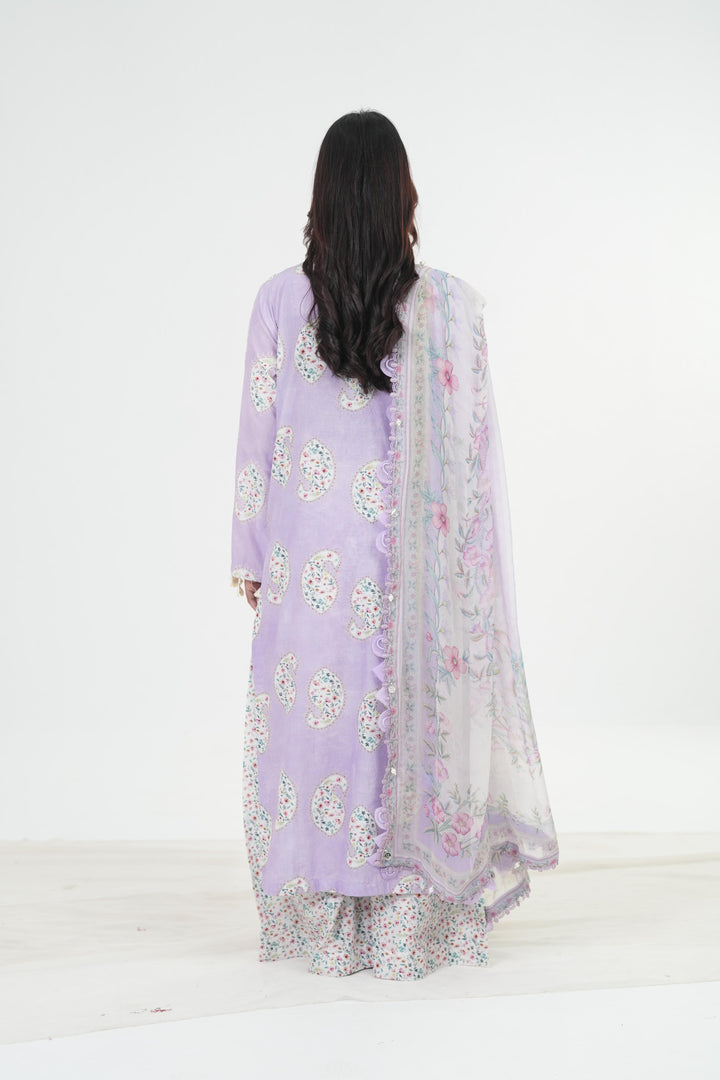 Embroidered Lawn Stitched Suit - Maria B M Print '26
