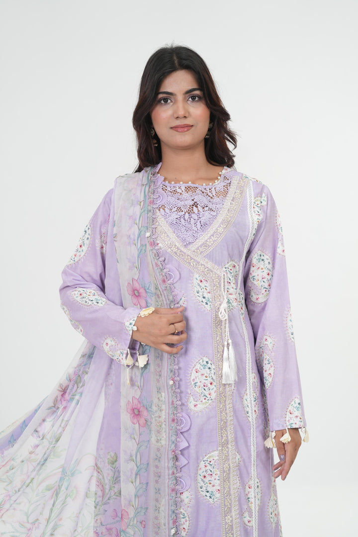 Embroidered Lawn Stitched Suit - Maria B M Print '26