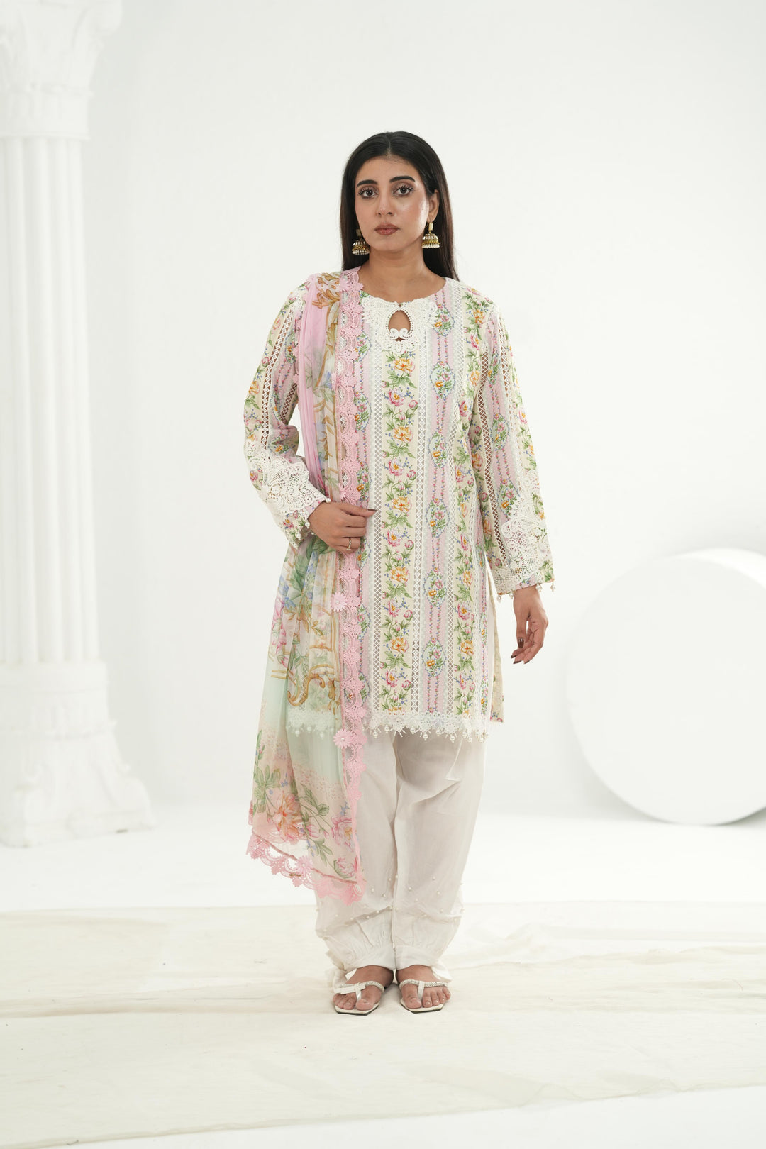 Embroidered Lawn Stitched Suit - Maria B M Print '26