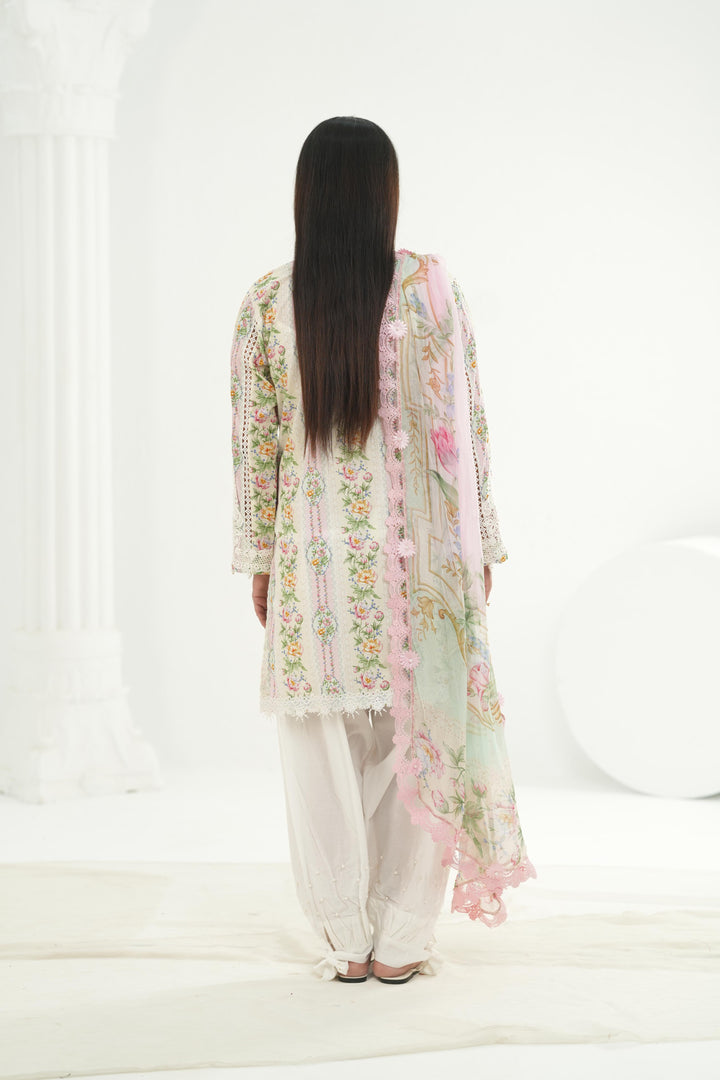 Embroidered Lawn Stitched Suit - Maria B M Print '26
