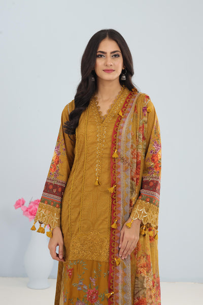 Lawn Golden Stitched Suit - Maria B