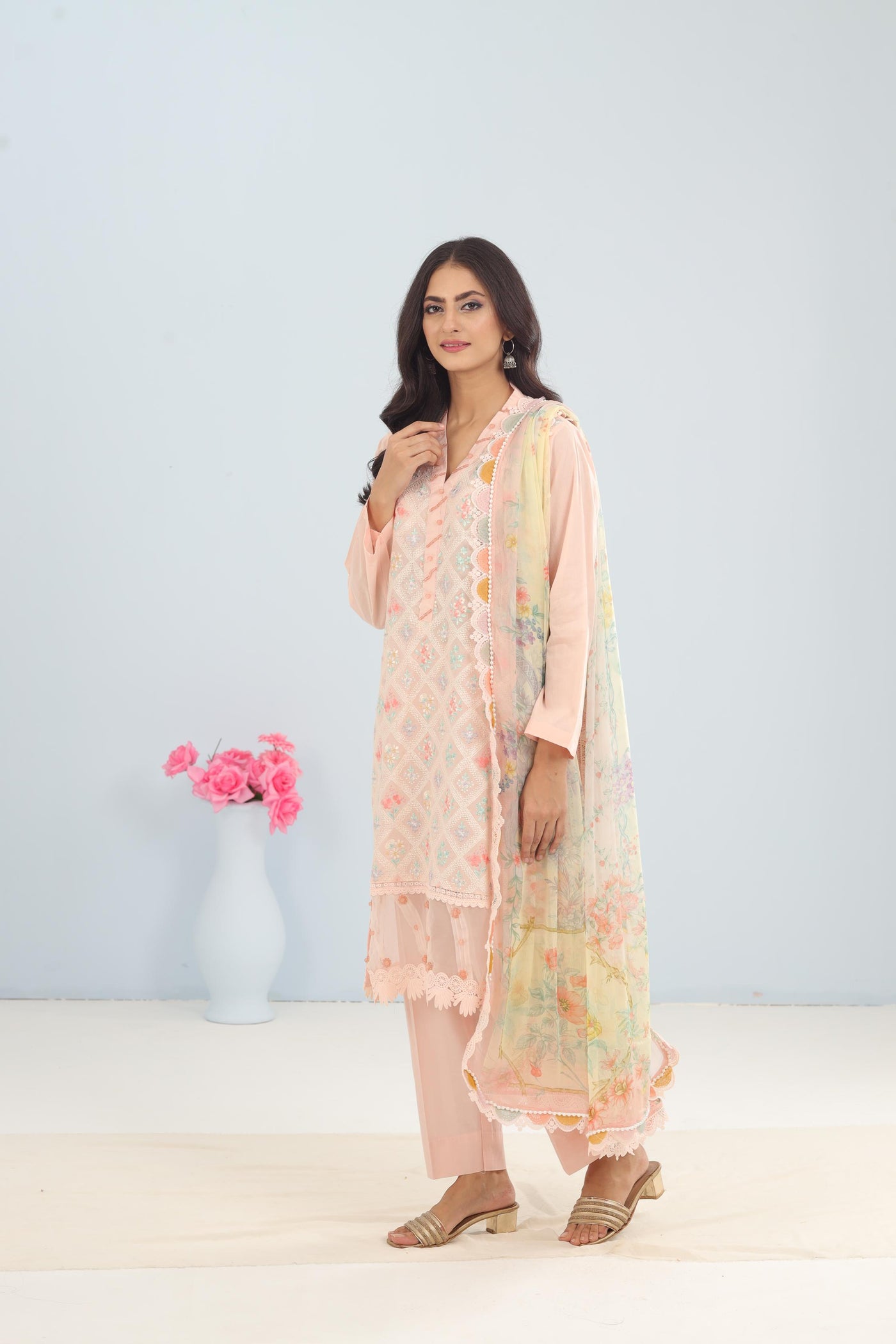 Lawn Pink Stitched Suit - Maria B