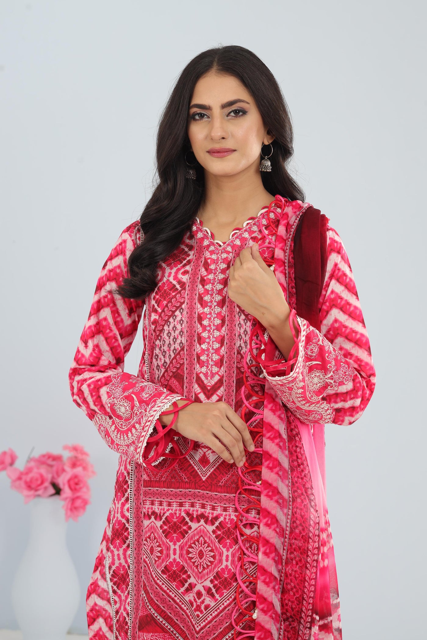 Lawn Pink Stitched Suit - Maria B