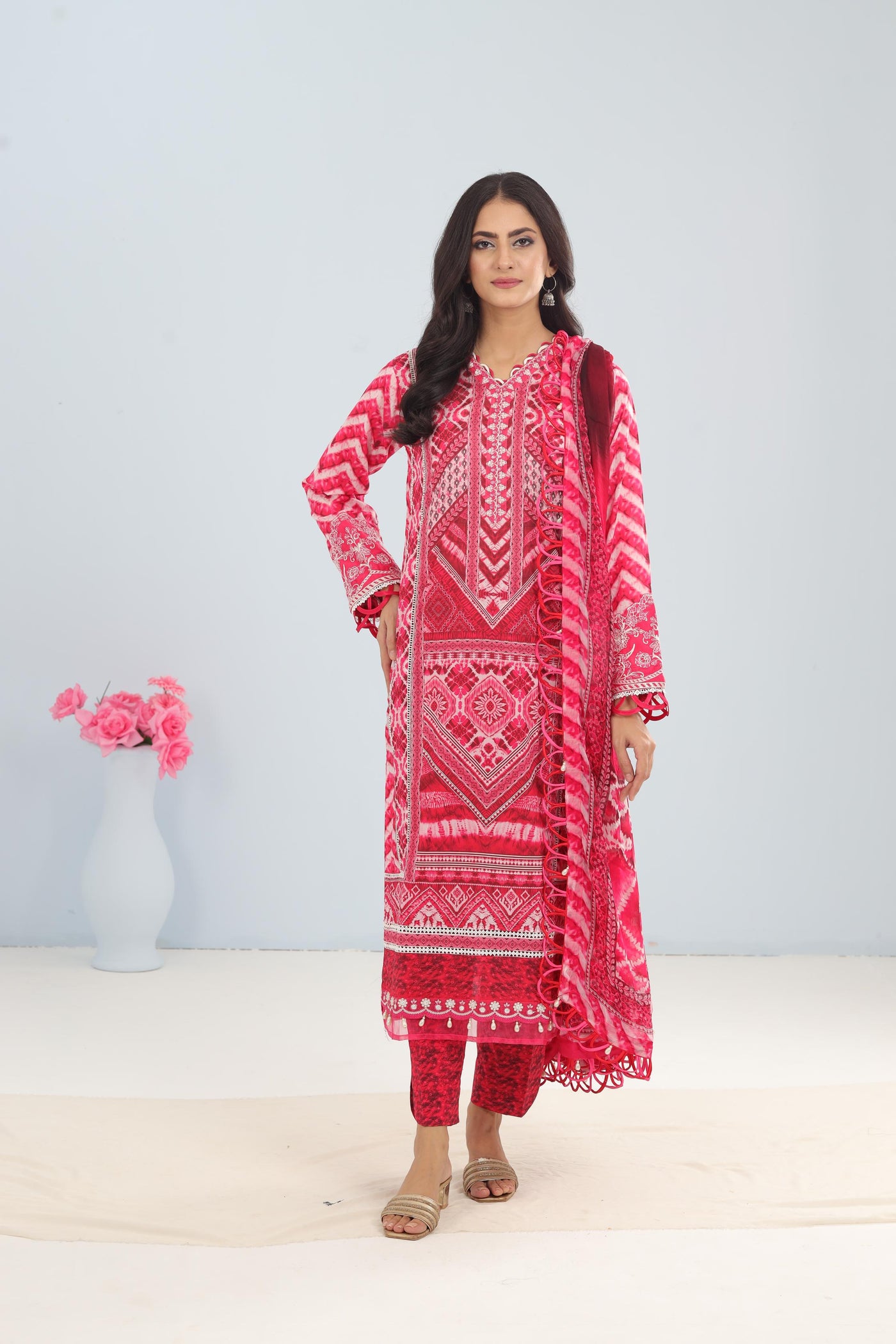 Lawn Pink Stitched Suit - Maria B