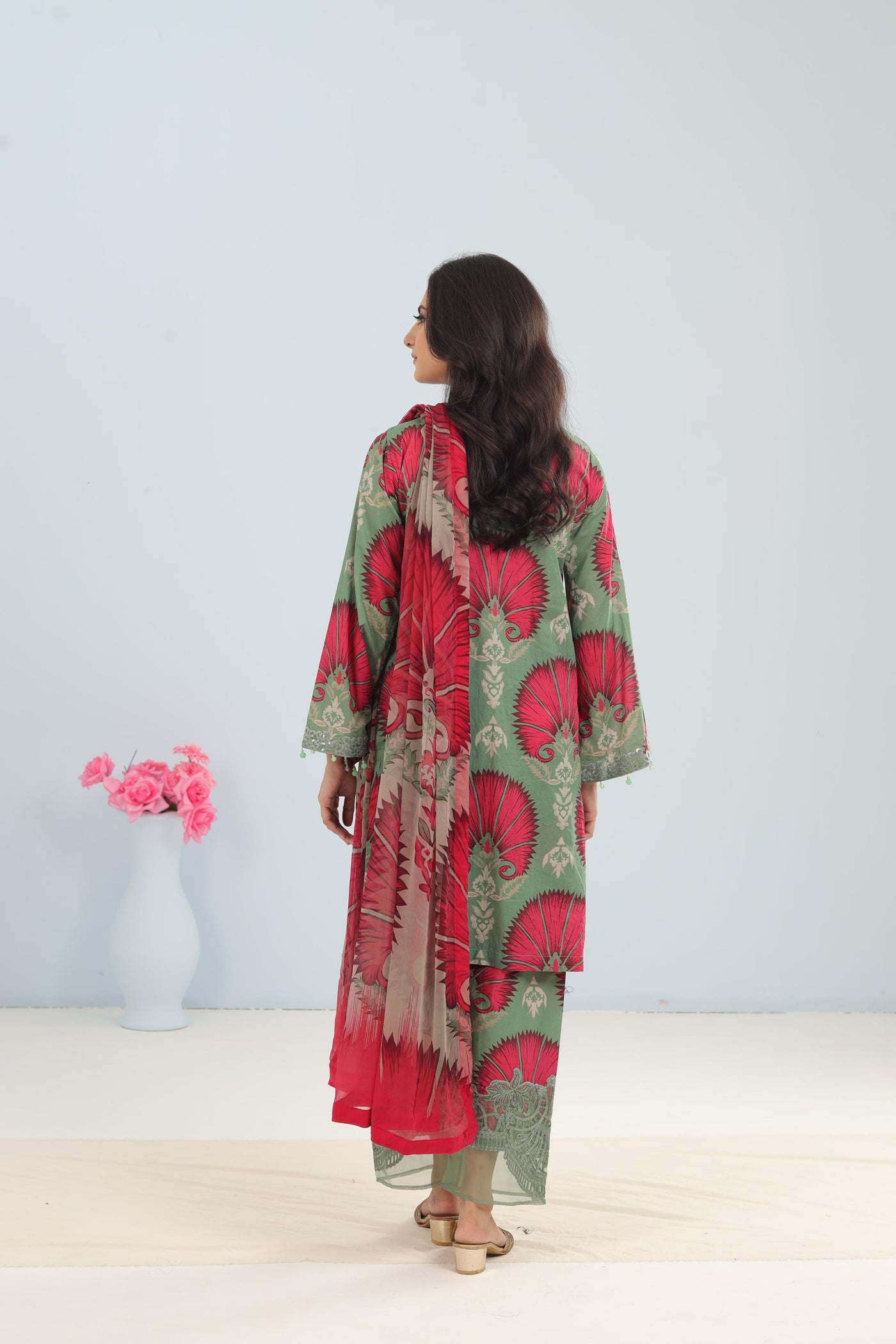 Lawn Green Stitched Suit - Maria B