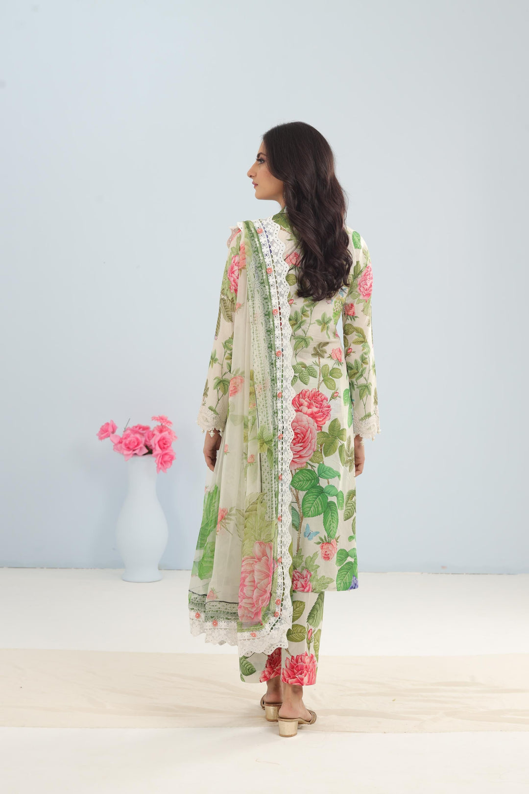 Lawn White Stitched Suit - Maria B