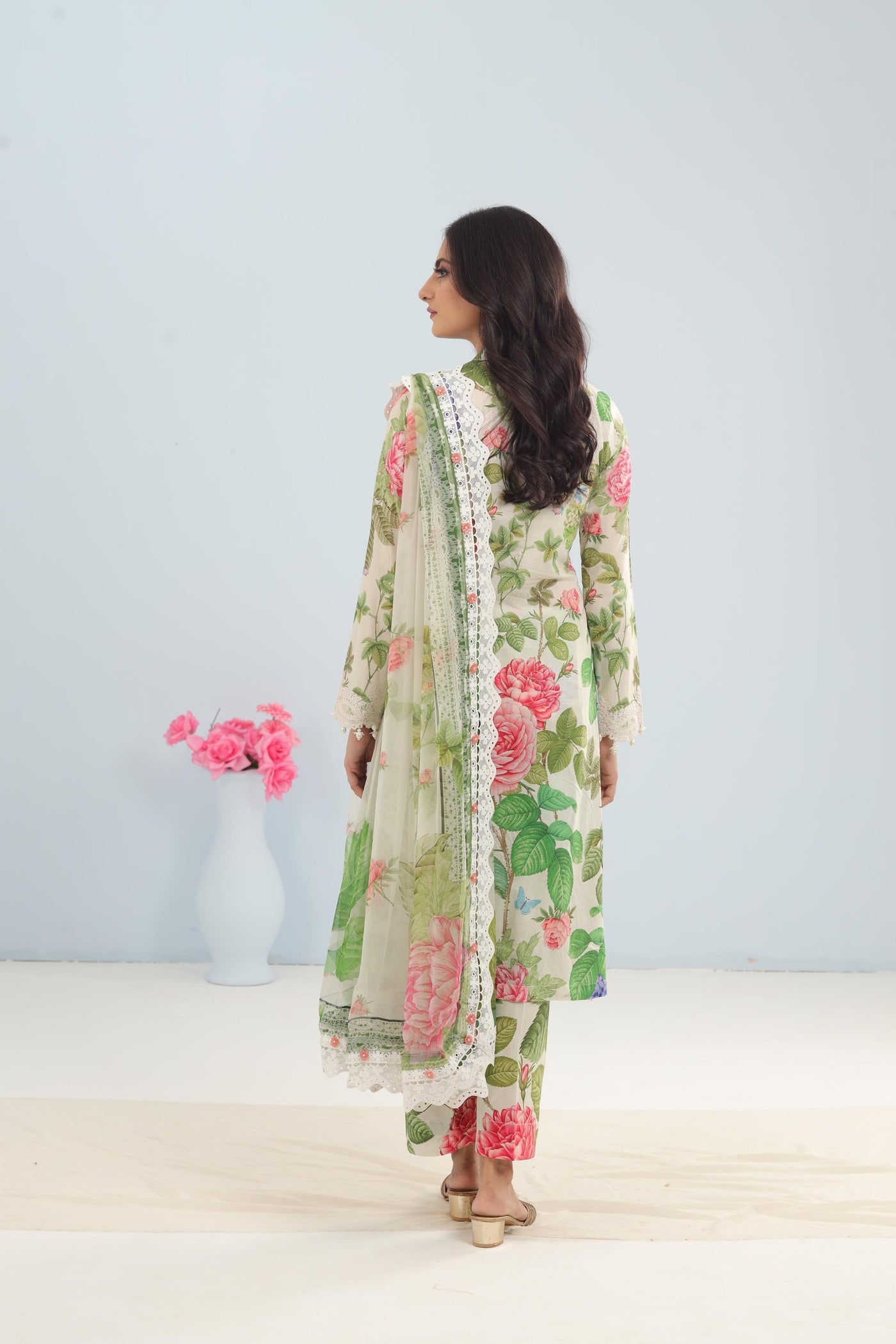 Lawn White Stitched Suit - Maria B