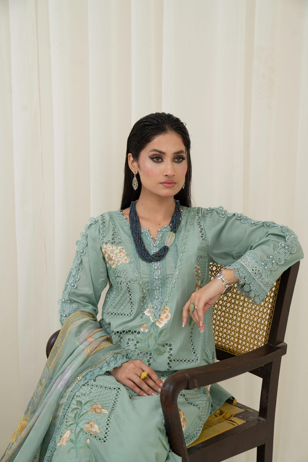 Printed Lawn Sage Stitched Suit - Maria B M Prints