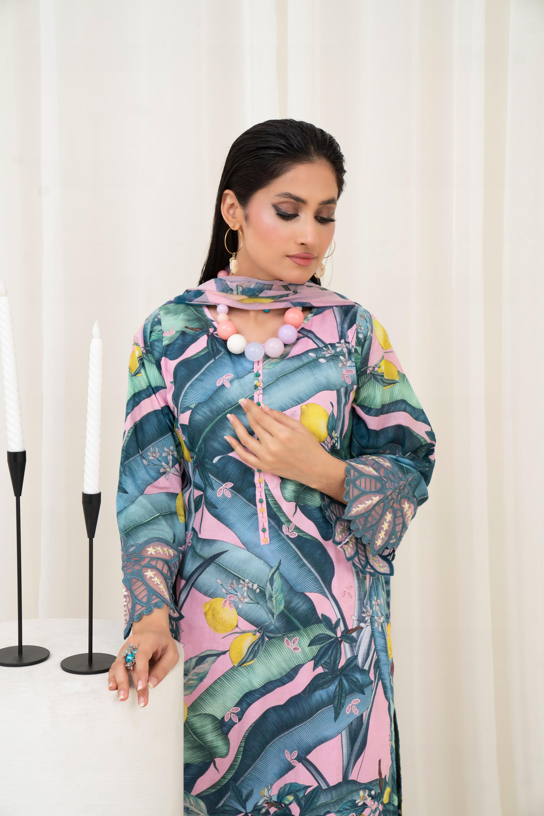 Printed Lawn Pink Stitched Suit - Maria B M Prints
