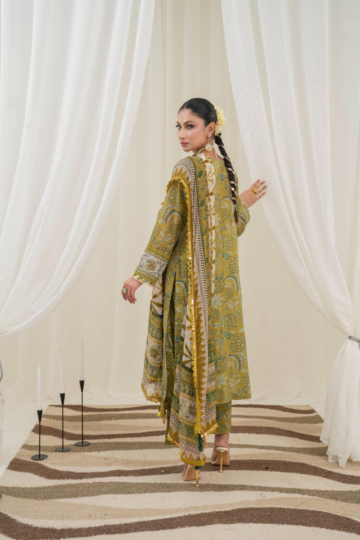Printed Lawn Mehndi Stitched Suit - Maria B M Prints