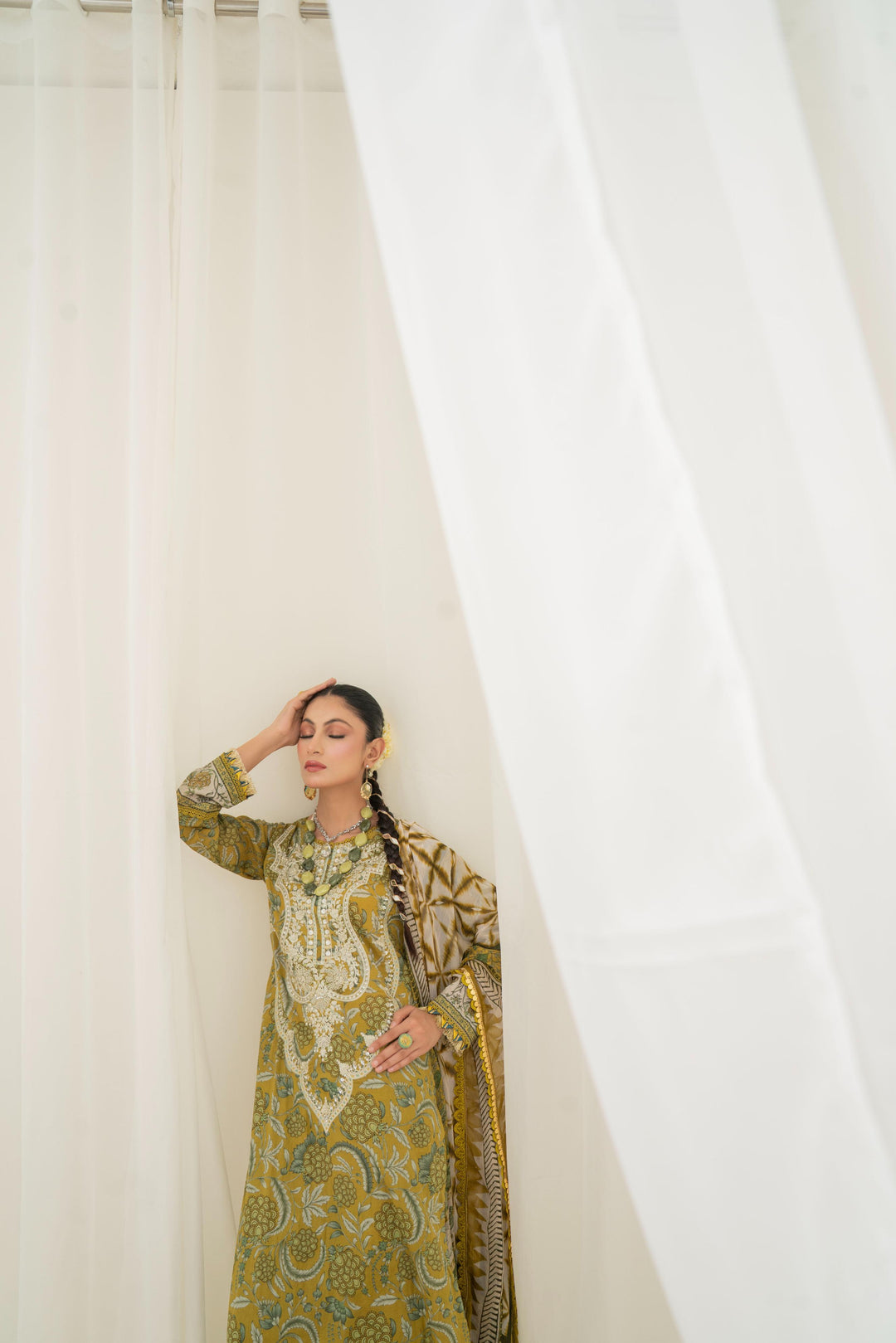 Printed Lawn Mehndi Stitched Suit - Maria B M Prints